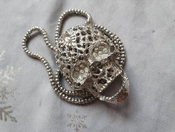 Skull silver plated fashion chains with swarovski