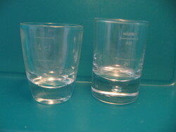 Polished calibrated brandy measuring cup 2 and 4 cl