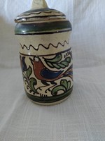 Korondi ceramic with a bird pattern, 1980s, made by tóth feri