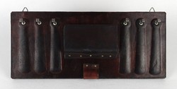1M944 wall key holder with leather decoration 13 x 30 cm