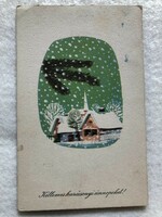 Old Christmas card with drawings - drawing by András Máté -5.