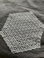 Larger hexagonal crochet tablecloth, needlework, lace 70*70 cm