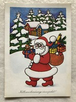 Old Christmas card with drawings - Katalin Sóvár drawing -5.