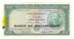 100 escudos 1961 Mozambik felülbélyegzett