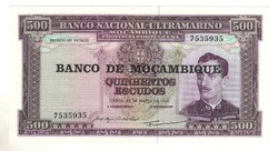 500 Escudos 1967 Mozambique overstamped unc 2.