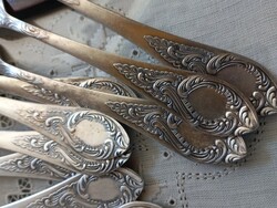 Silver-plated cutlery with indigo pattern, spoon and fork