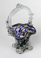 1M941 blown glass bohemia artistic glass basket 17.5 Cm