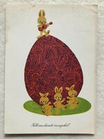 Old drawn Easter postcard - éva gábor drawing -5.