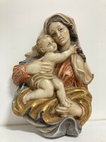 Szűz Mária Madonna masszív fából készült fali szobor gyönyörű
