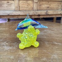 Murano glass dolphin leaf weight 12 cm.