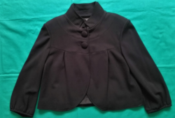 Women's 36 Cotton Black Cotton Short Sleeved Three-Quarter Lined Blazer, Bolero