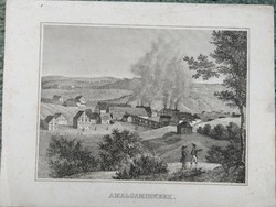 Amalgamimwerk. Original wood engraving ca. 1835