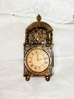 Retro, decorative, gilded metal clock, for a doll house or as a shelf decoration 25.