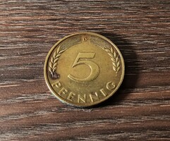 5 Pfennig, Germany 1950 d mint mark