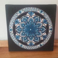New! Inner strength mandala picture hand painted 20x20cm