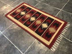 Small hand-woven wool rug from Toronto, 35 x 75 cm