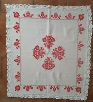 Old tablecloth embroidered on linen