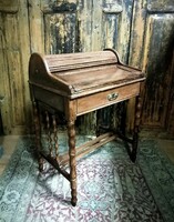 Desk with blinds, special opening early 20th century, small drawer hardwood desk