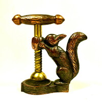 Squirrel figural bronze and copper nutcracker (