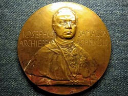 Samassa József egri érsek pappá szentelésének 50. jubileuma emlékérem bronz 56mm (id70305)