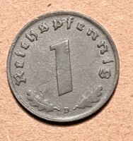 Germany swastika 1 imperial pfennig 1942