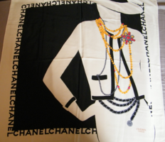 Chanel Coco Chanel fehér portrés selyemkendő, sál