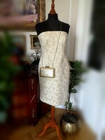 Redherring 40 exclusive cream-gold colored dress, party 95% cotton