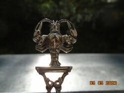 Egyedi ötvösmunka figurális miniatűr RÁK csillagjegy talapzaton ezüst díszkiskanál