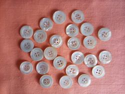Large antique mother-of-pearl shell buttons 25 pcs