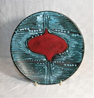 Retro wall plate - artisan ceramic - 30 cm