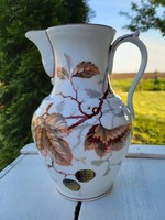 Régi, porcelán vizeskancsó, mosdókancsó_vadgesztenyés dekorral