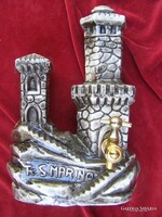 Forming the fortress of Guaita (san marino). Short drink bottle 23.5 x 16 cm. With plug and tap.