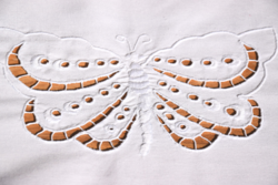 Beautiful embroidered riselt festive large tablecloth butterfly pattern runner 198 x 86 cm