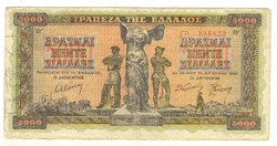 5000 drachma drachmai 1942 Görögország 2.