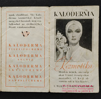 Kaloderma pipere szépségápolás reklám prospektus 1920-as évek