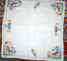 Old detailed cross-stitch tablecloth 50 cm x 50 cm - professionally made, beautiful needlework