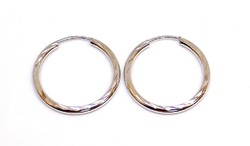 Engraved white gold hoop earrings (zal-au117488)