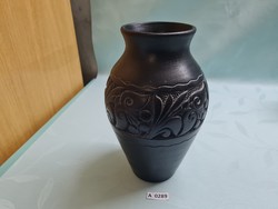 A0289 black ceramic vase 25 cm