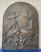 Sándor Kligl: bronze wall decoration, rare collector's item