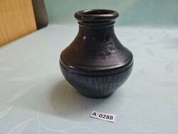 A0288 Id Fekete Lajos fekete Kerámia váza Nádudvar 13 cm