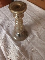 Huta üveg biedermayer 1800as évek gyertyatartó