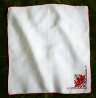 Embroidered muslin material, cross stitch pattern, decorative handkerchief, napkin 29 x 28 cm