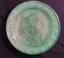 Korond zöld vésett madaras fali tányér 31 cm