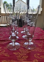 Retro champagne glass set for 6 people