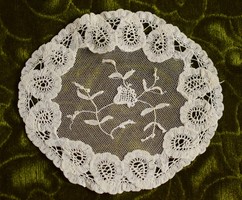 Battenberg tulle lace tablecloth, placemat 15 x 13 cm