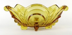 1M966 amber art deco glass fruit bowl