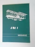 D195138Meghívó a Repüléstörténeti Állandó Kiállítás megnyitására - PECSA 1985 október 22