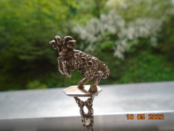 Unique goldsmith's figural miniature capricorn star sign on a silver decorative spoon