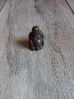 Régi pocakos kis bronz Buddha szobor (3x2x1,5 cm)