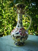 Antique Zsolnay beautiful decorative jug special rare piece 1800s xix. Century. Family seal